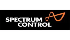 A black and white logo of spectrum control.