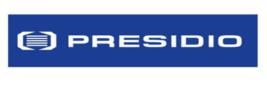 A blue and white logo for resi